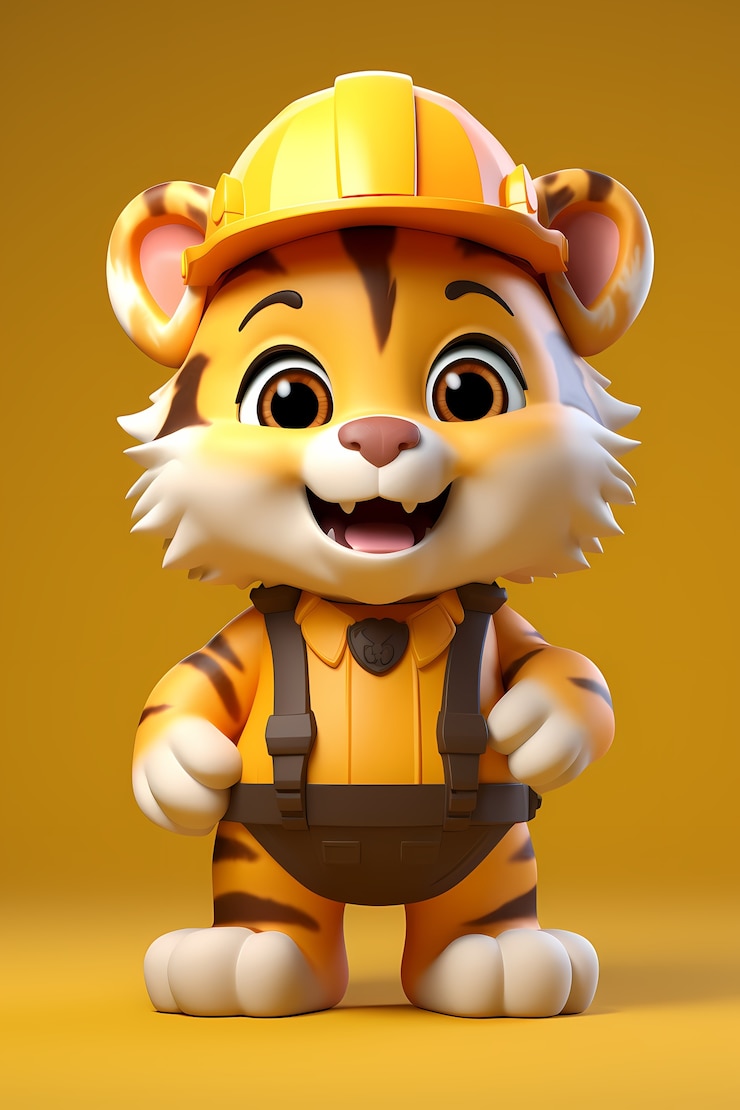 Niedlicher Tiger im Studio