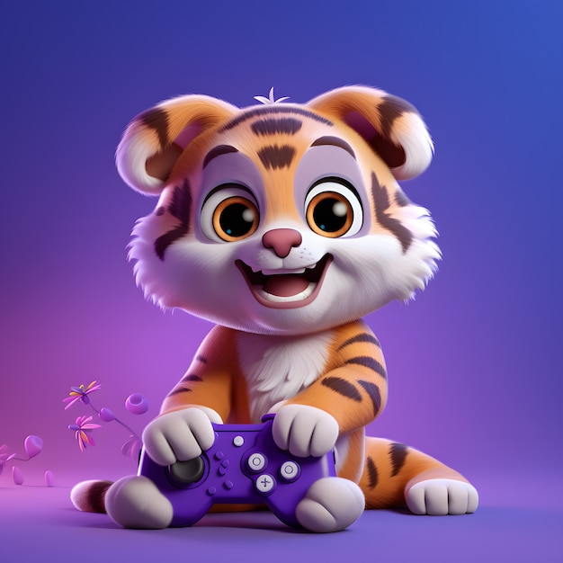 Niedlicher Tiger im Studio