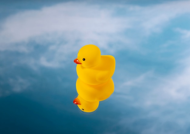 Kostenloses Foto niedliches gummi-enten-stillleben