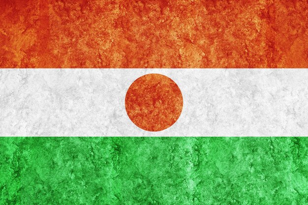 Niger Metallic-Flagge, strukturierte Flagge, Grunge-Flagge