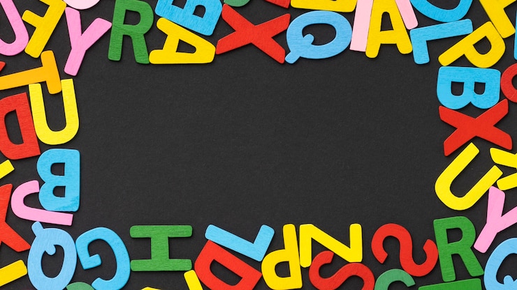 Kostenlose Foto oben ansicht bunte buchstabenrahmen