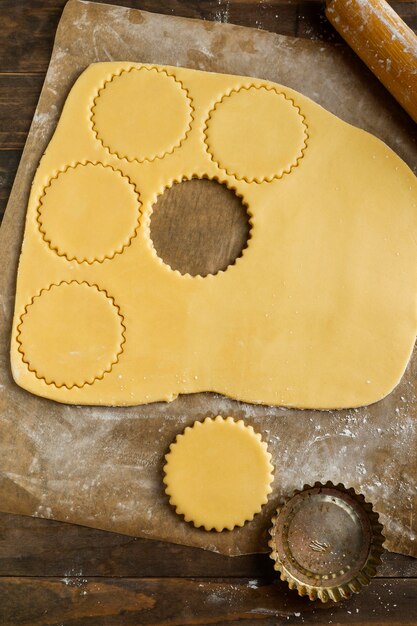 Oben Ansicht Teig für Alfajores