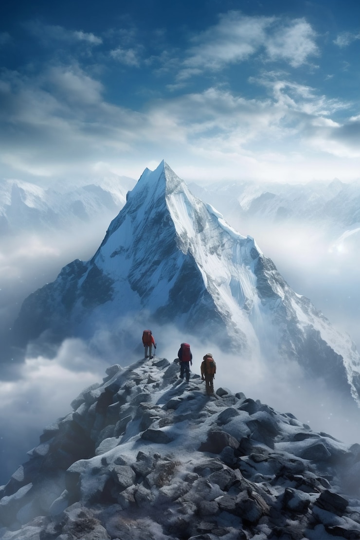 Kostenlose Foto oben auf den bergblick
