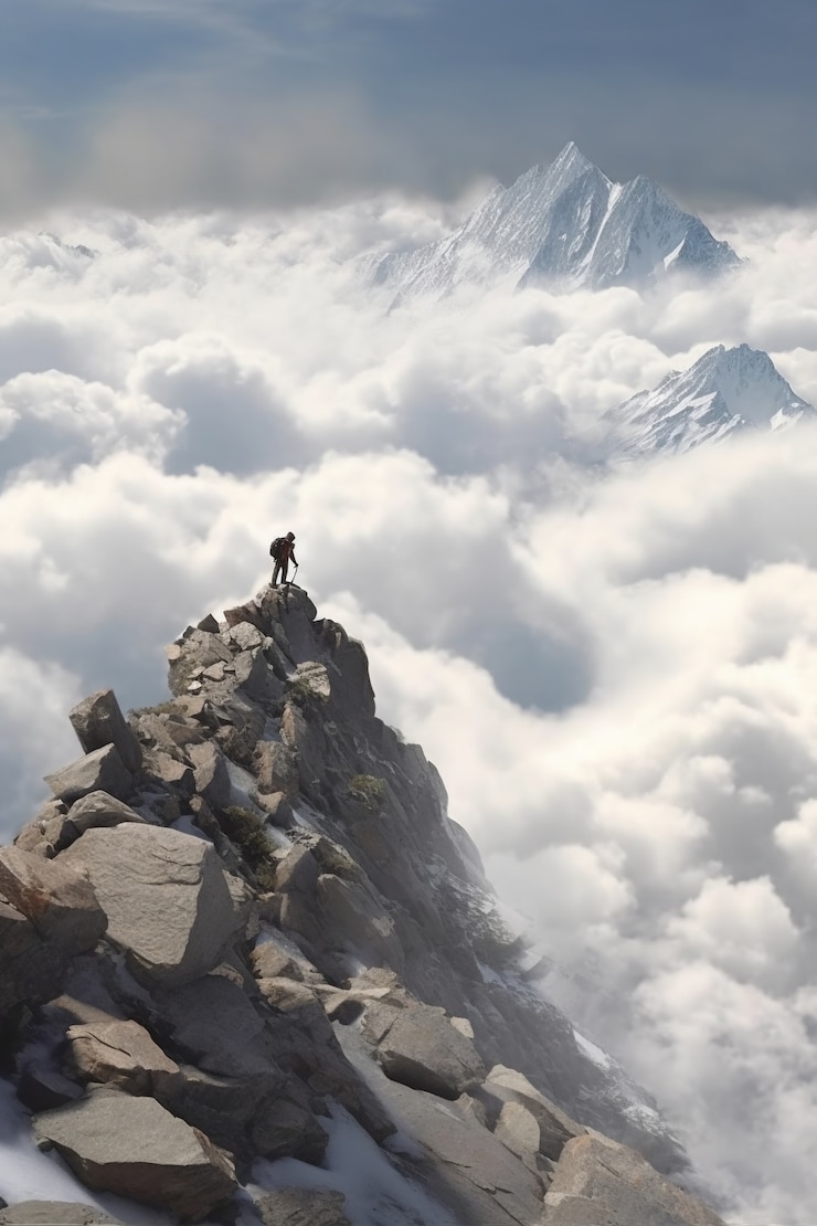 Kostenlose Foto oben auf den bergblick
