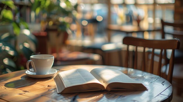 Offenes Buch mit Naturelementen