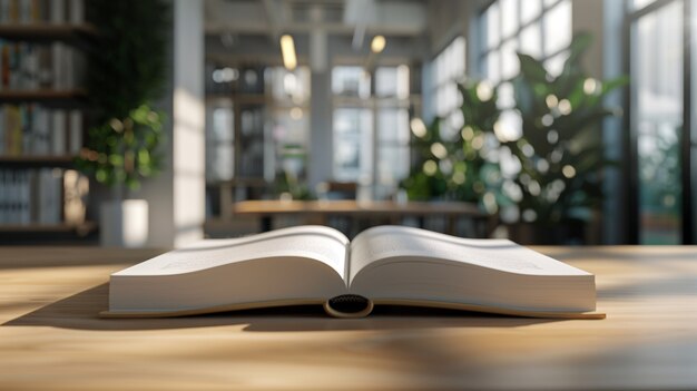 Offenes Buch mit Naturelementen