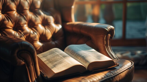 Offenes Buch mit Naturelementen