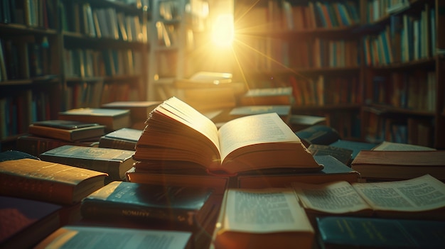 Offenes Buch mit Naturelementen
