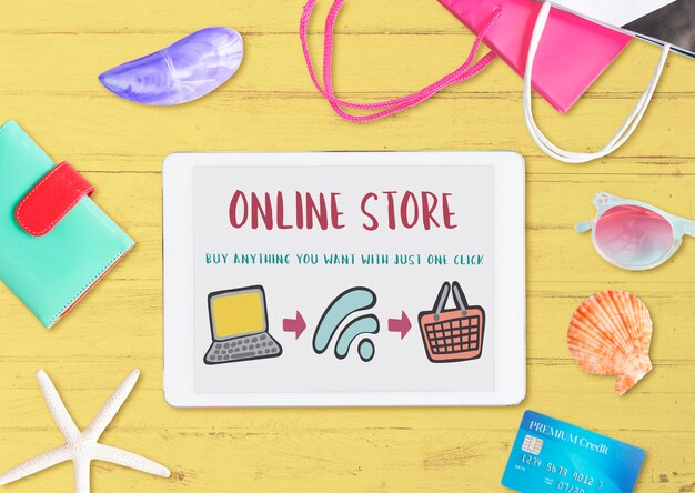 Online-Shopping Webshop E-Shopping-Konzept