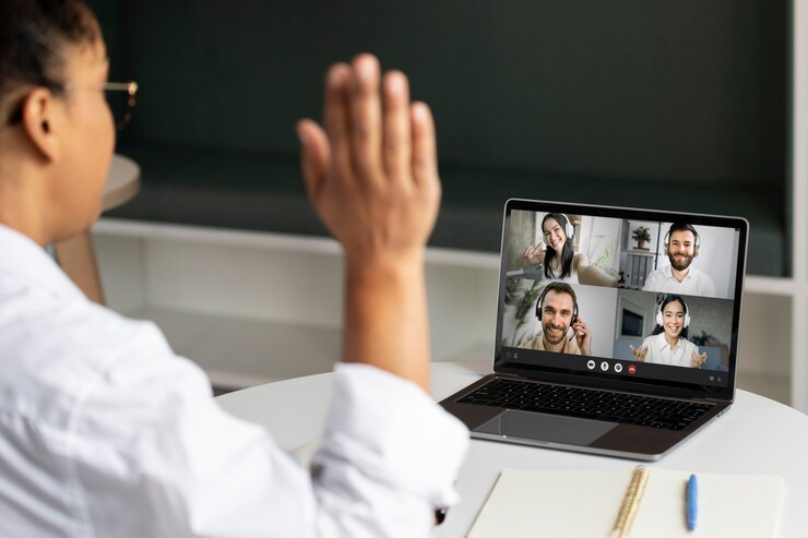 Kostenlose Foto online-unterricht für frauen hautnah