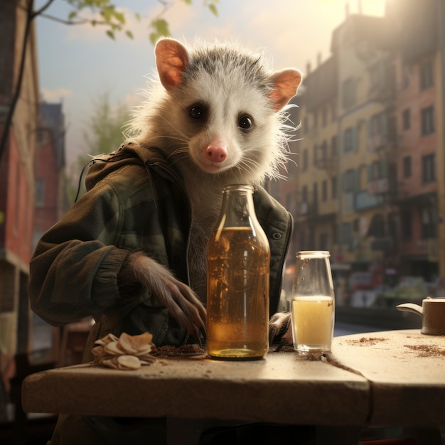 Kostenloses Foto opossum im fantasy-stil