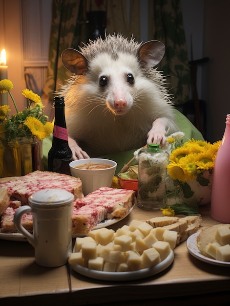 Kostenloses Foto opossum im fantasy-stil