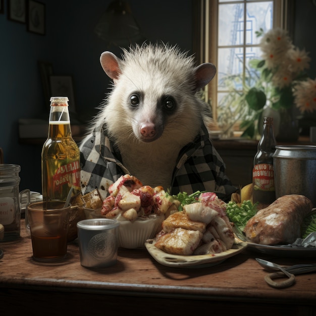 Kostenloses Foto opossum im fantasy-stil