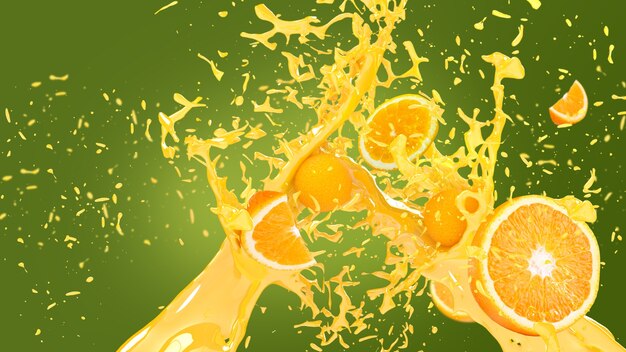 Orangensaft spritzen Hintergrund