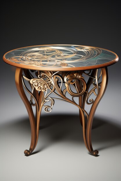 Ornamenter Tisch im Art Nouveau-Stil