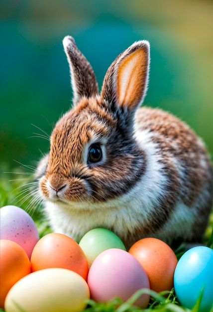 Kostenloses Foto osterfeier mit süßem hase