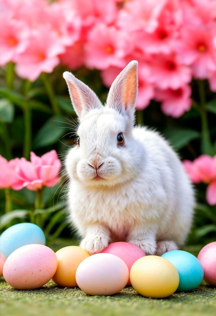 Kostenloses Foto osterfeier mit süßem hase