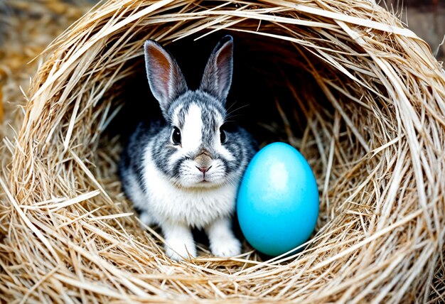 Osterfeier mit süßem Hase