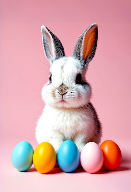 Kostenloses Foto osterfeier mit süßem hase