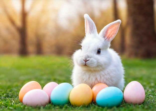 Kostenloses Foto osterfeier mit süßem hase