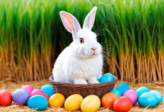 Kostenloses Foto osterfeier mit süßem hase