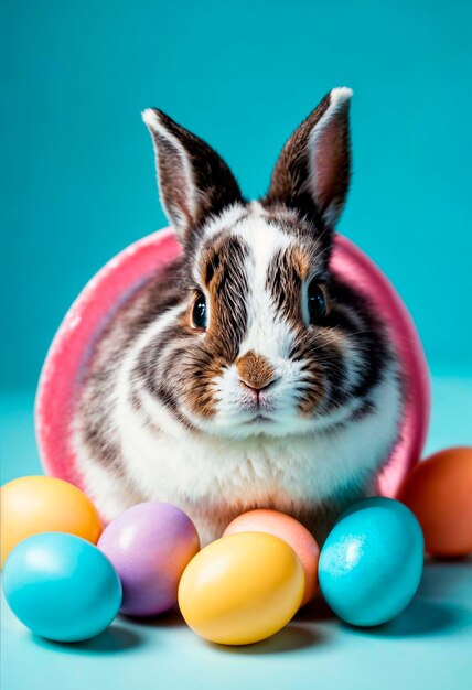 Kostenloses Foto osterfeier mit süßem hase