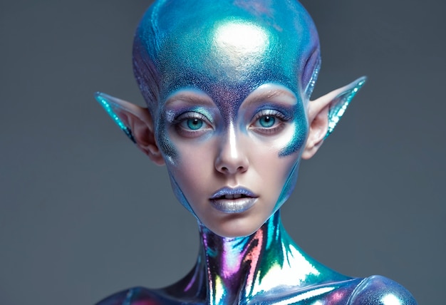 Kostenloses Foto outer space creature portrait with fantasy features