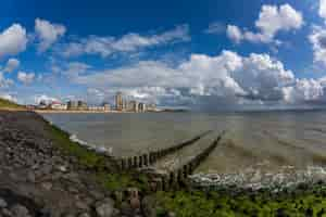 Kostenloses Foto ozean unter dem bewölkten himmel in vlissingen, zeeland, niederlande