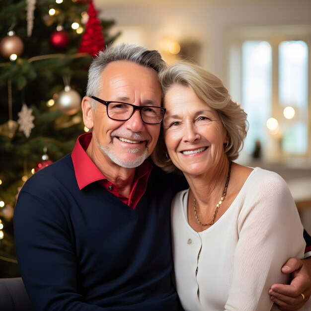 Paar, das Weihnachten zusammen feiert