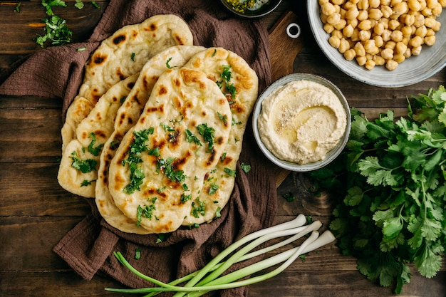 Pakistanisches Essen auf Stoff über Ansicht