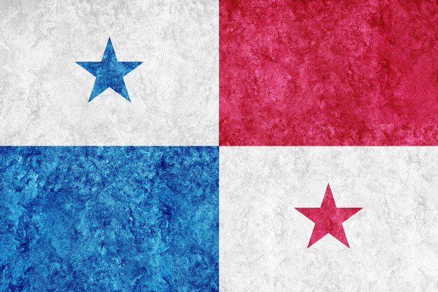 Panama Metallic-Flagge, strukturierte Flagge, Grunge-Flagge