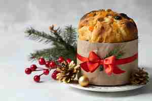 Kostenloses Foto panettone für weihnachtsessen