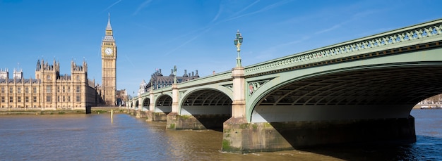 Panoramablick auf Big Ben und Houses of Parliament, London, UK