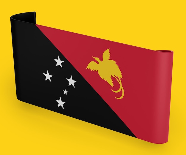 Kostenloses Foto papua-neuguinea flag ribbon banner