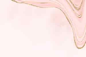 Kostenloses Foto pastellrosa marmorhintergrund mit goldenem futter