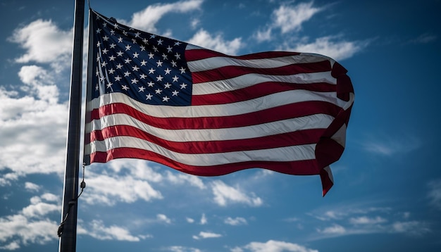 Kostenloses Foto patriotismus weht im wind amerikanischer stolz, der von ki erzeugt wird