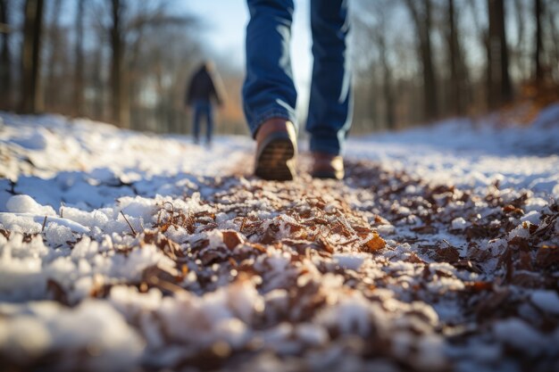 Person bei extremem Schnee- und Winterwetter