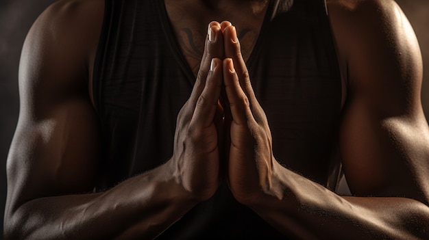 Kostenloses Foto person, die drinnen yoga-meditation praktiziert und sonnenlicht durchscheint