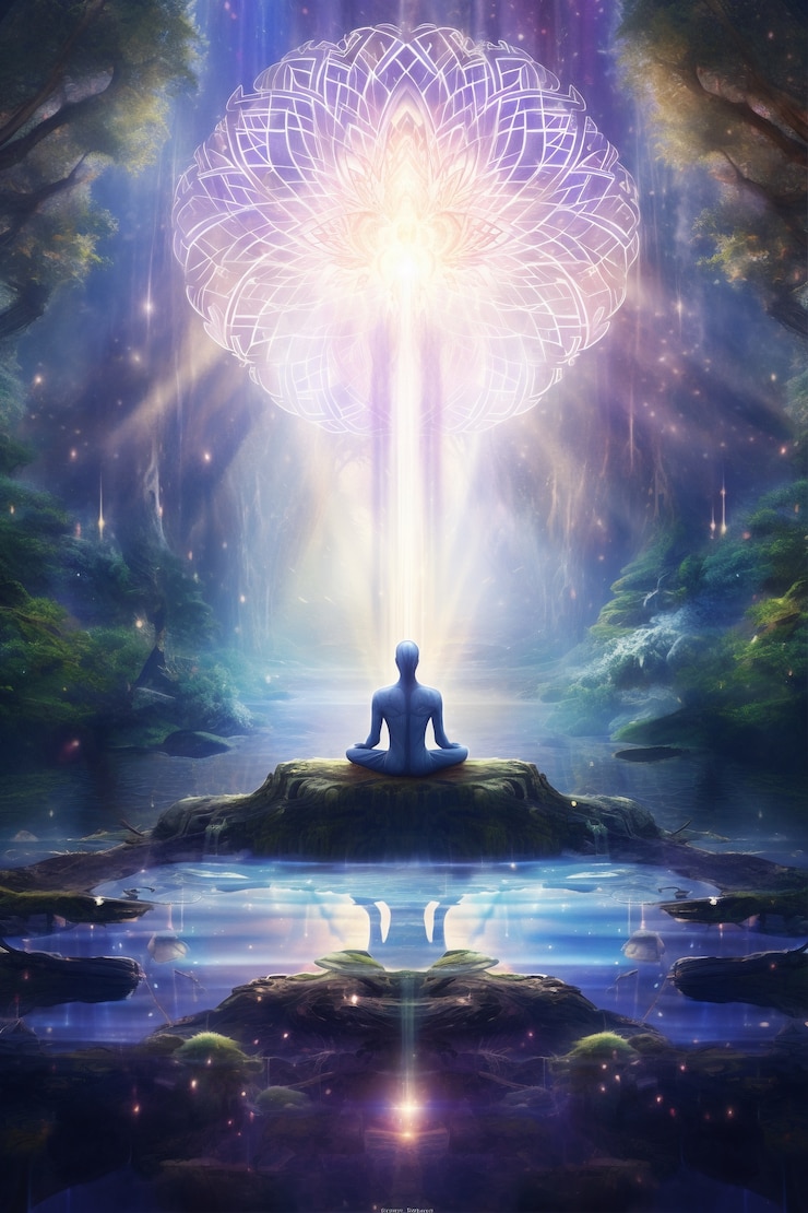 Kostenlose Foto person, die ein spirituelles erwachen erlebt