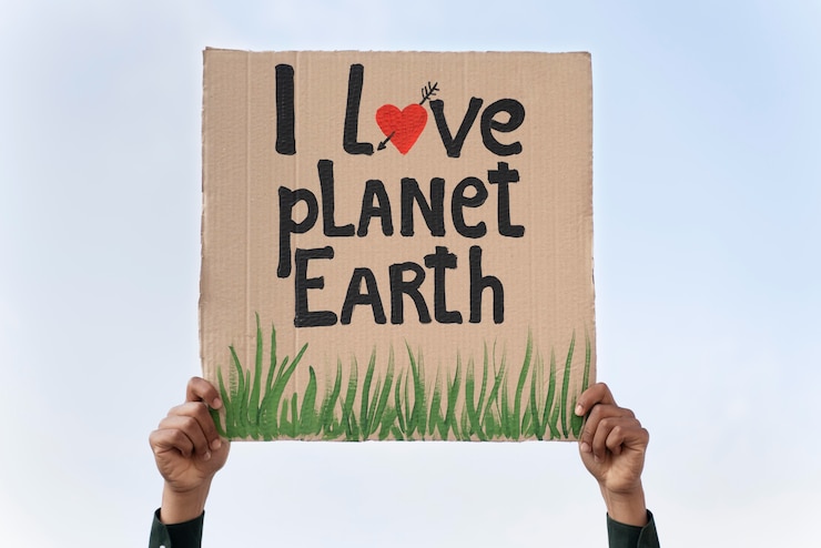 Kostenlose Foto person, die für den klimawandel protestiert