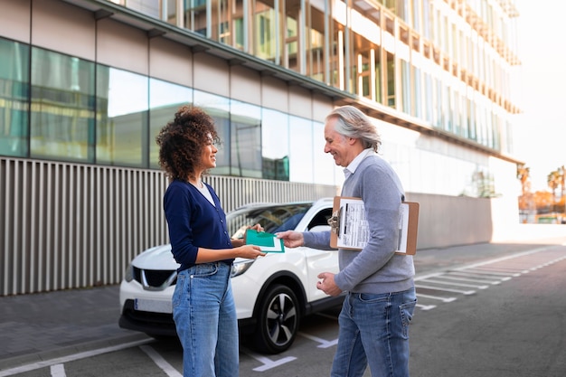 Person, die sich auf den Führerschein vorbereitet