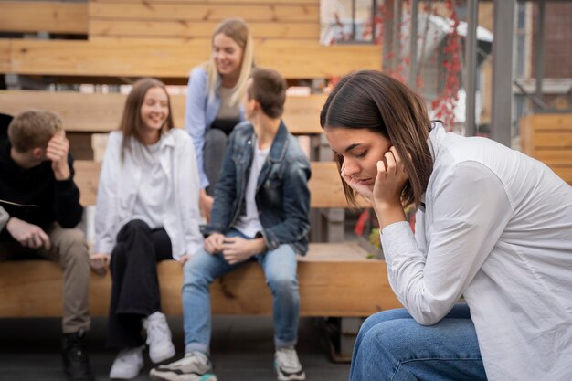 Person, die unter Mobbing leidet