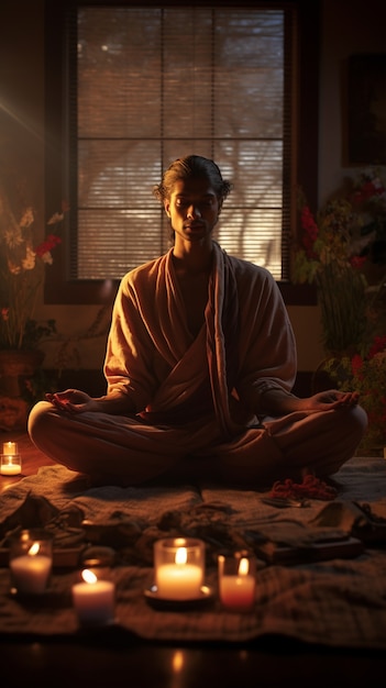 Person, die Yoga-Meditation praktiziert