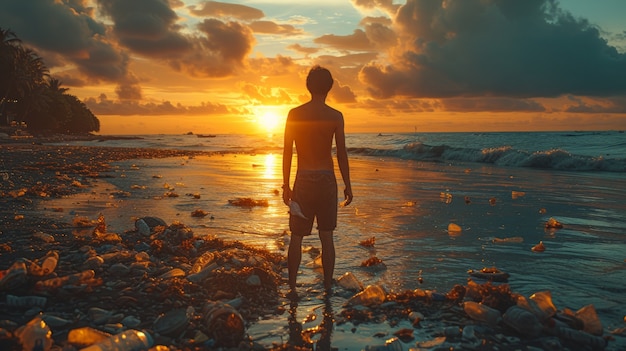 Kostenloses Foto person, die zeit in der natur genießt