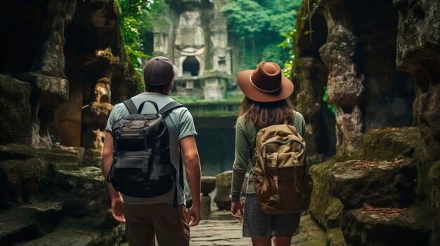 Personen, die an einer nachhaltigen Reisebewegung teilnehmen