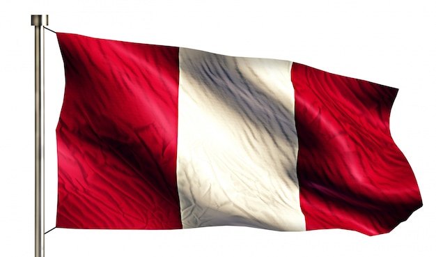 Peru Nationalflagge isoliert 3D weißen Hintergrund