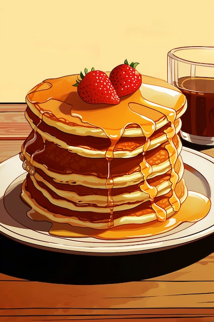 Kostenloses Foto pfannkuchen im anime-stil