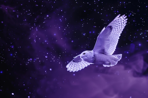 Kostenloses Foto photorealistic owl during the night time