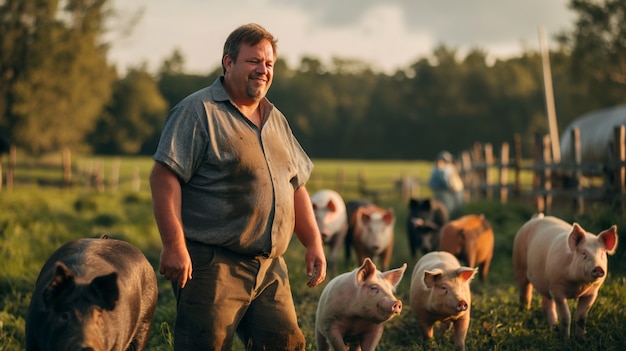 Kostenloses Foto photorealistic scene of a pig farm with animals