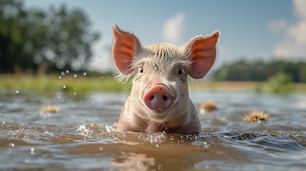 Kostenloses Foto photorealistic scene with pigs raised in a farm environment